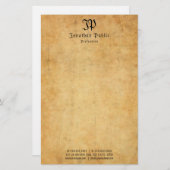 Handschrift Monogram Sjabloon Elegant  Briefpapier (Voorkant / Achterkant)