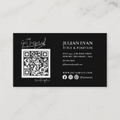 Handschrift Monogram Zwart Holografisch Visitekaartje (Achterkant)