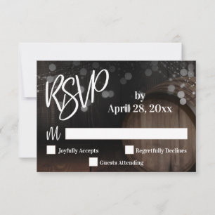Handschrift Mousserende lichten Wooden Barrel Wedd RSVP Kaartje