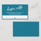 Handschrift Mozaïek Blauwe Luier Raffle Ticket Informatiekaartje (Voorkant / Achterkant)