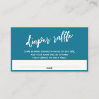 Handschrift Mozaïek Blauwe Luier Raffle Ticket