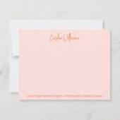 Handschrift Naam Adres Gepersonaliseerd Roze Sinaa Notitiekaartje (Voorkant)