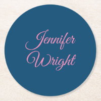 Handschrift Naam Klassieke plaat Indigo Blauw Roze