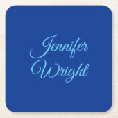 Handschrift Naam Klassieke plaat Luchtmacht Blauw Kartonnen Onderzetters (Voorkant)