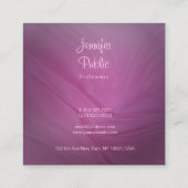 Handschrift Naam Paarse Sjabloon Modern Elegant Vierkante Visitekaartje (Achterkant)
