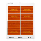 Handschrift Naam Tekst Walnut Wood Gold Verzending Etiket (Full Sheet)