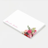 Handschrift Naam Tekst Waterverf Rozen Floral Chic Post-it® Notes (Schuin)