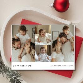 Handschrift Oh Wat Kerstmis Baby Familiefoto Feestdagenkaart
