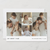 Handschrift Oh Wat Kerstmis Baby Familiefoto Feestdagenkaart (Voorkant)