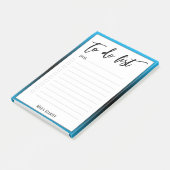 Handschrift om te doen lijst bekleed hemelsblauw o post-it® notes (Schuin)