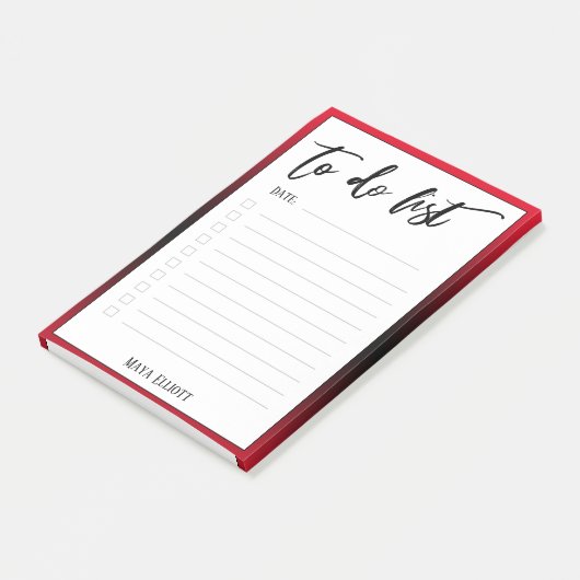 Handschrift om te doen lijst bekleed rood ombre ra post-it® notes (Schuin)