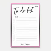 Handschrift om te doen lijst bekleed roze ombre ra post-it® notes (Voorkant)