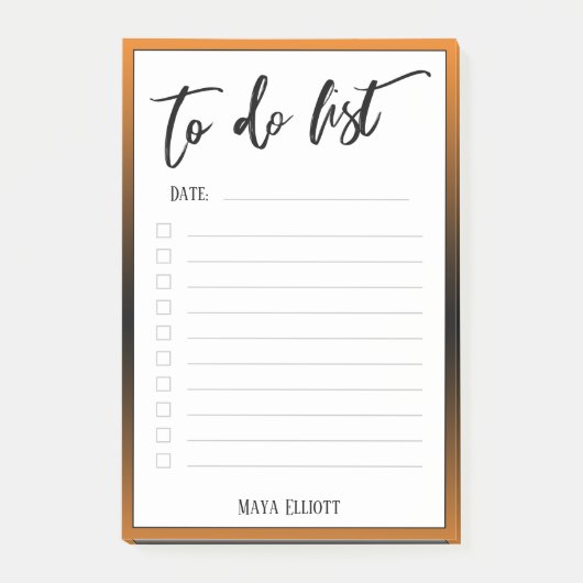 Handschrift om te doen lijst bekleed Sinaasappel O Post-it® Notes (Voorkant)