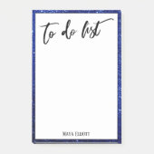Handschrift om te doen lijst blauwe glitter rand,  post-it® notes (Voorkant)