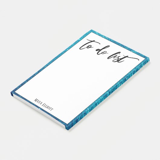 Handschrift om te doen lijst Blauwgroen glitter ra Post-it® Notes (Schuin)