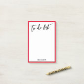 Handschrift om te doen lijst Bright Cherry Red Bor Post-it® Notes (Op bureau)