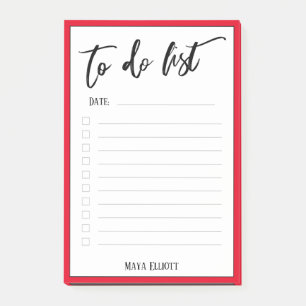 Handschrift om te doen lijst Bright Red Border Lin Post-it® Notes