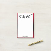 Handschrift om te doen lijst Bright Red Ombre Bord Post-it® Notes (Op bureau)