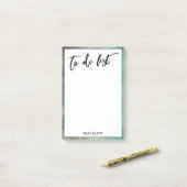 Handschrift om te doen lijst Bruin Groene Rand Post-it® Notes (Op bureau)