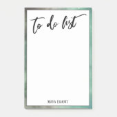 Handschrift om te doen lijst Bruin Groene Rand Post-it® Notes (Voorkant)