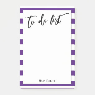 Handschrift om te doen lijst diepe Paarse witte st Post-it® Notes