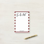 Handschrift om te doen lijst gestreepte Bourgondis Post-it® Notes (Op bureau)