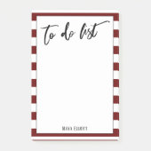 Handschrift om te doen lijst gestreepte Bourgondis Post-it® Notes (Voorkant)