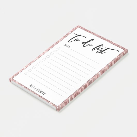 Handschrift om te doen lijst Roos gouden glitter r Post-it® Notes (Schuin)