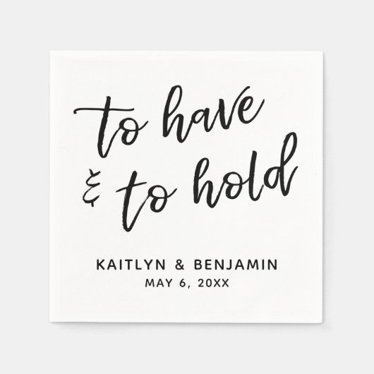 Handschrift om te hebben & om zwart wit te houden servet (Voorkant)