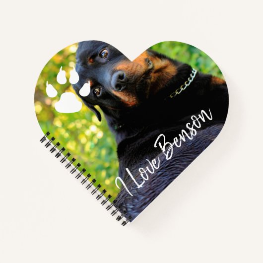 Handschrift overlay Rottweiller Hond foto Notitieboek (Voorkant)