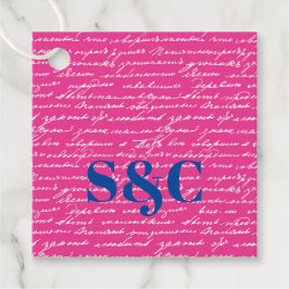 Handschrift Paar INITIALEN Paar Preppy Fun Bedankjes Labels