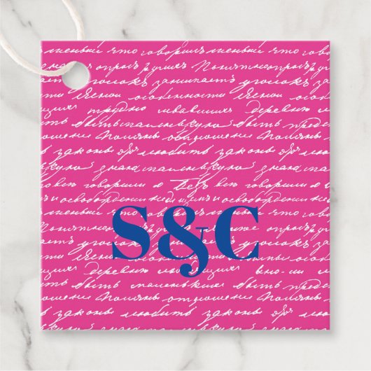 Handschrift Paar INITIALEN Paar Preppy Fun Bedankjes Labels (Voorkant)