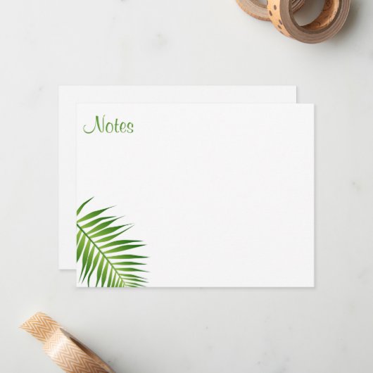 Handschrift Palm Bladeren Sjabloon Bloemen Plat (Voorkant / Achterkant in situ)