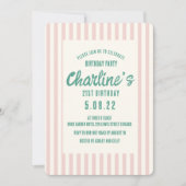 Handschrift Pastel Retro 21e verjaardagsfeestje Kaart (Voorkant)