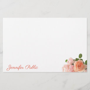 Handschrift Persoonlijke Waterverf Rozen Elegant Briefpapier