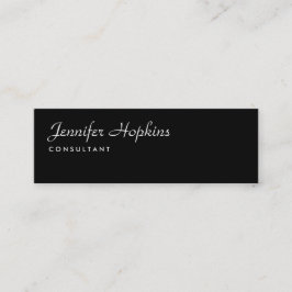 Handschrift Plain Black Modern Slim Vrouwelijk Mini Visitekaartje