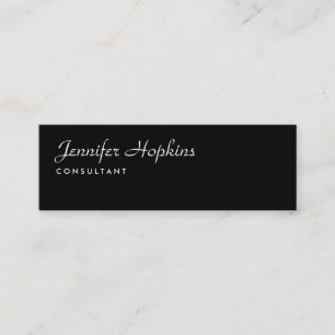 Handschrift Plain Black Modern Slim Vrouwelijk Mini Visitekaartje