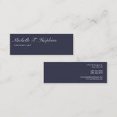 Handschrift Plain Midnight Blue Modern Feminine Mini Visitekaartje (Voorkant / Achterkant)
