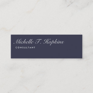 Handschrift Plain Midnight Blue Modern Feminine Mini Visitekaartje