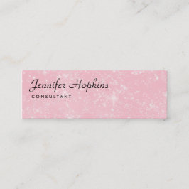 Handschrift Plain Pink Modern Slim Vrouwelijk Mini Visitekaartje