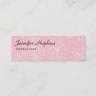 Handschrift Plain Pink Modern Slim Vrouwelijk Mini Visitekaartje