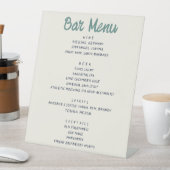 Handschrift Retro Groen Blauw Bruiloft Bar Menu Reclamebord Met Voetstuk (Insitu)