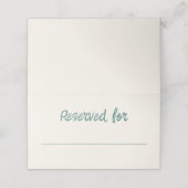 Handschrift Retro Groen Blauw Trouwtafel Plaatskaartje (Buitenkant ongevouwen)