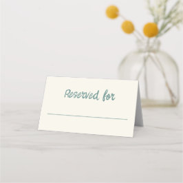 Handschrift Retro Groen Blauw Trouwtafel Plaatskaartje