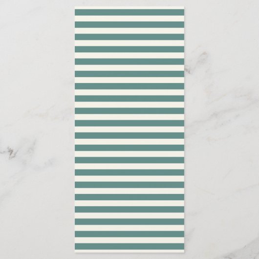 Handschrift Retro Wavy Lijst Groen Blauw Bruiloft Menu (Achterkant)