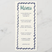 Handschrift Retro Wavy Lijst Groen Blauw Bruiloft Menu (Voorkant)