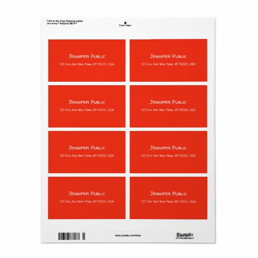 Handschrift Rode witte Sjabloon met Kerstmis Etiket (Full Sheet)