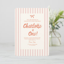 Handschrift Roze Pastel Retro Baby Ribbon Verjaard