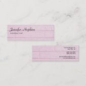 Handschrift Roze wand Modern Slim Feminine Mini Visitekaartje (Voorkant / Achterkant)