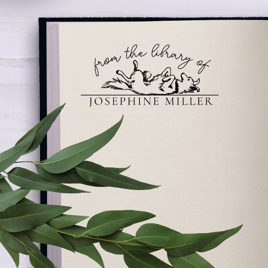  handschrift Schattige hondenbibliotheekboek Zelfinktende Stempel